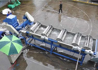 150-200kg/H ligne de lavage en plastique tension faite sur commande avec le convoyeur de la spirale 7.5kw
